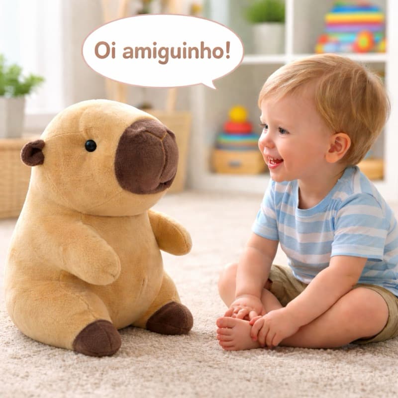 Capivara Pelúcia Toque Macio Para Presentear Decorar 21CM