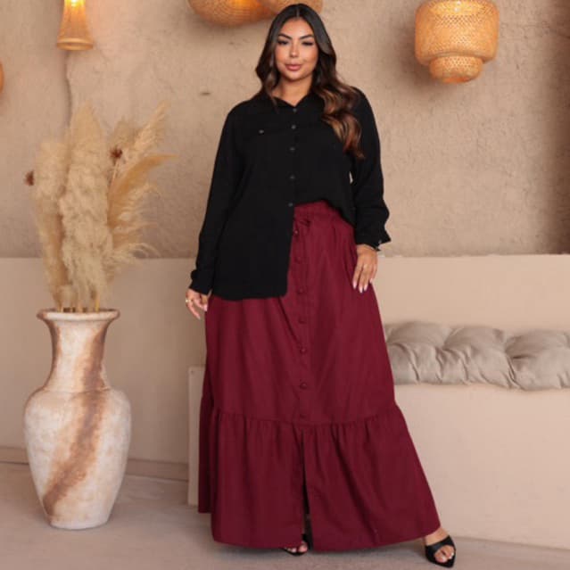 Saia Longa Plus Size Tecido Feminina G1 G2 G3