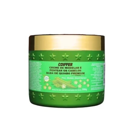 Creme de Pentear Baba de Quiabo Coiffer 350g - Modelador e Desembaraçador com Fixação Leve