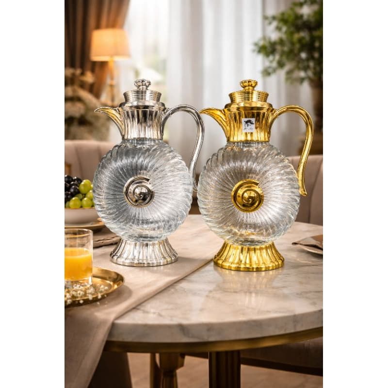 Garrafa de Vidro Luxo Dourada ou Prata Elegante para Mesa Posta Decoração Premium