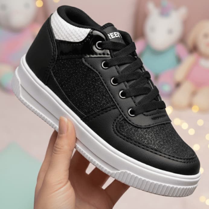 Botinha Infantil MeninaCano Alto Casual Brilhante Confortavel Barato