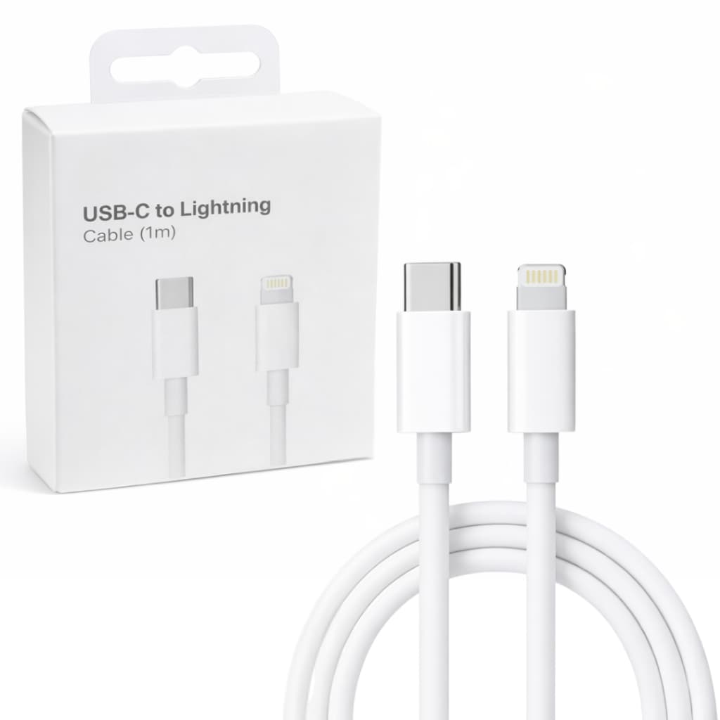 Cabo USB-C para Lightning 1 Metro Branco | iPhone | Alta Durabilidade | Carregamento Rápido