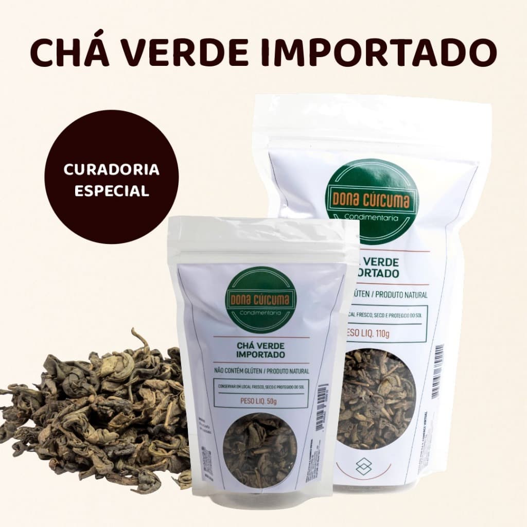 Chá Verde Importado para Chá e Infusão | 100% Natural | Dona Cúrcuma
