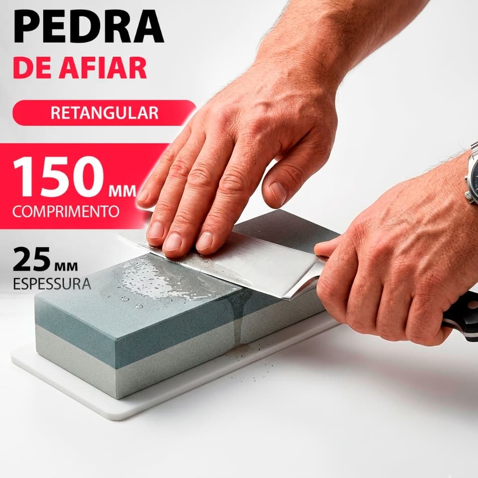 Pedra Afiar Amolar Faca Lamina Dupla Face Retangular