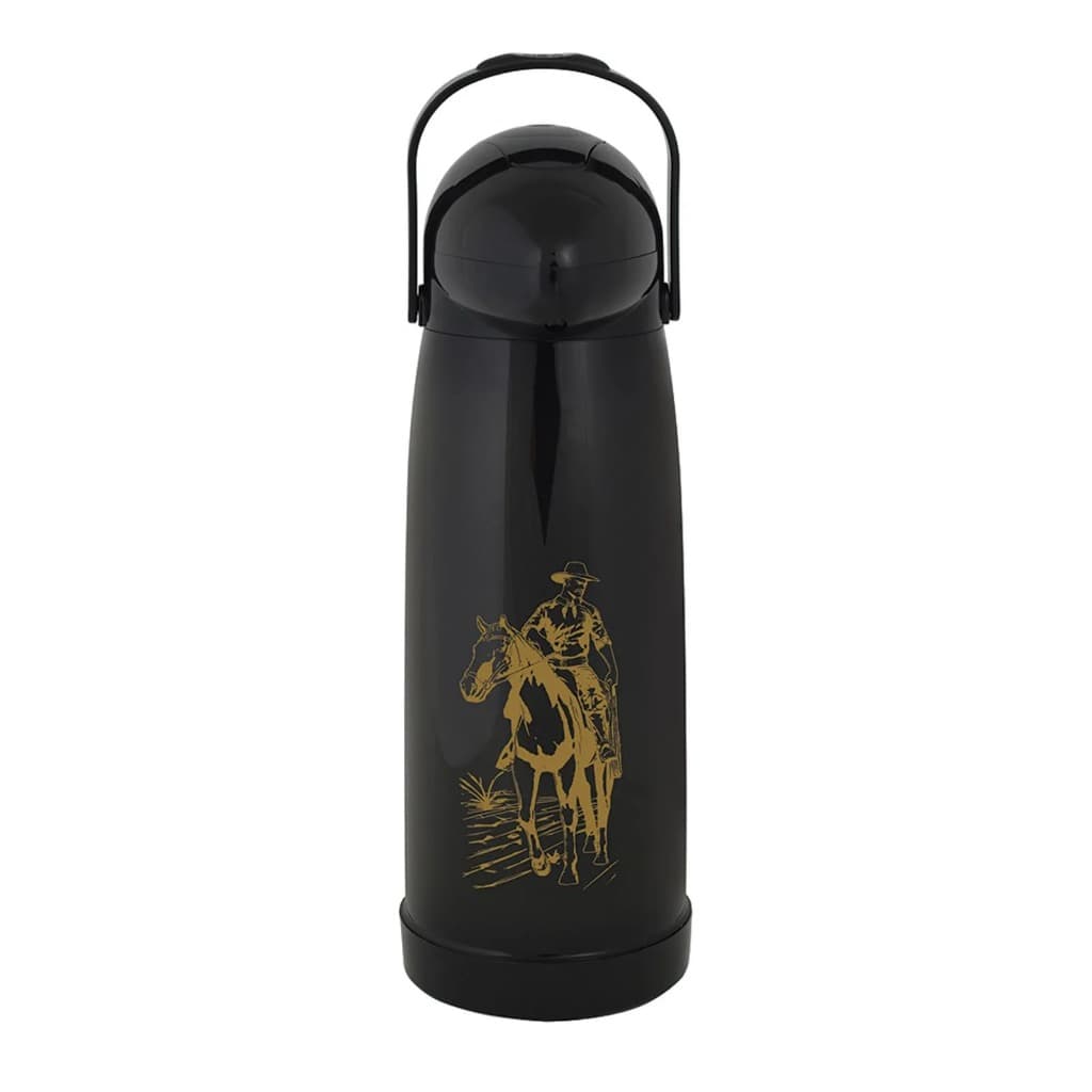 Garrafa Térmica Preta De Pressão 1.9 Litros Mor Farroupilha