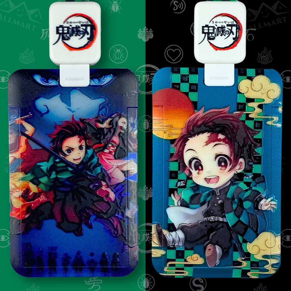Porta Crachá Demon Slayer com Roller Clip | Papelaria Kawaii Anime - Acessório Escolar e Trabalho