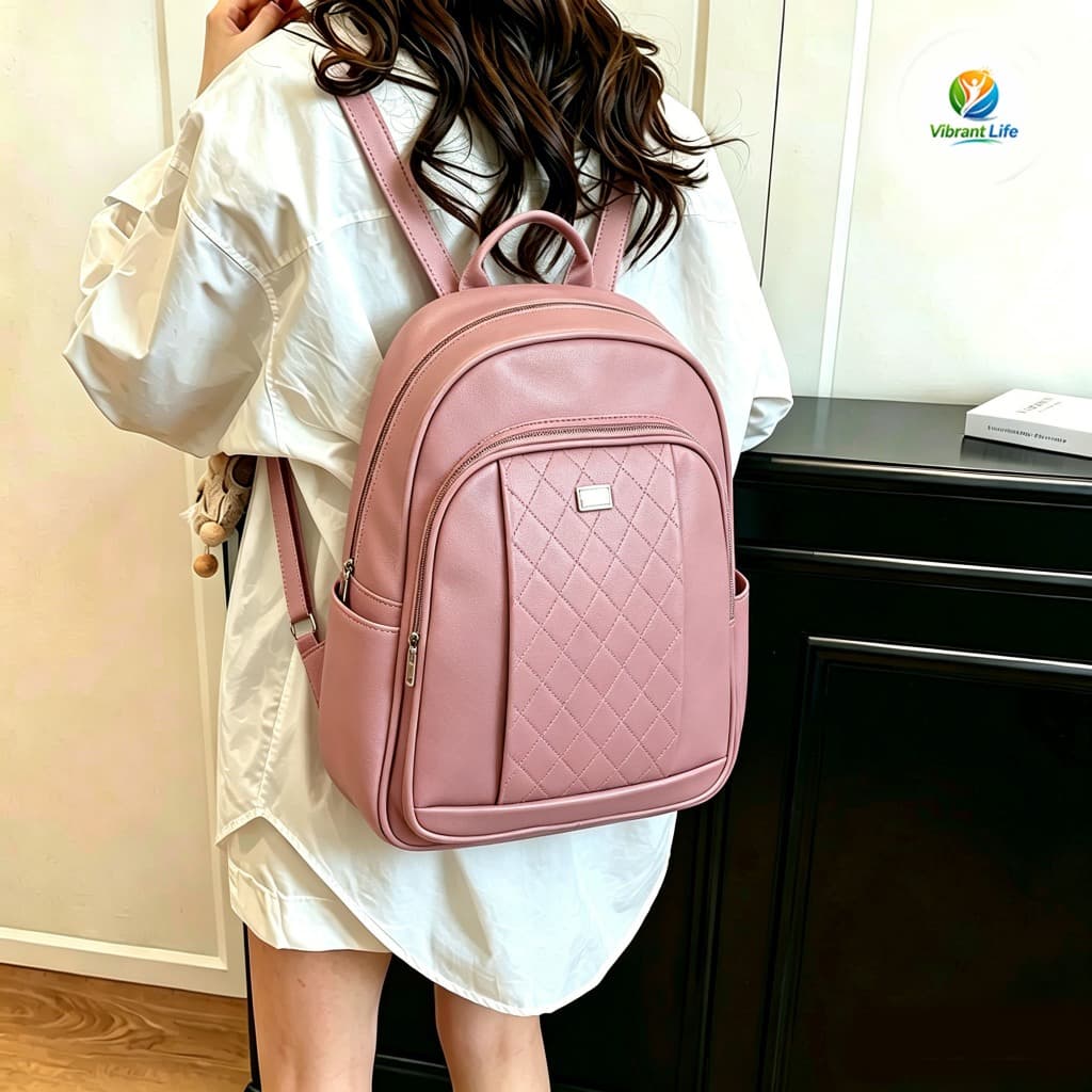 Mochila Feminina 2026 de Grande Capacidade em Couro Sintético com Múltiplos Compartimentos – Ideal para Escola, Trabalho