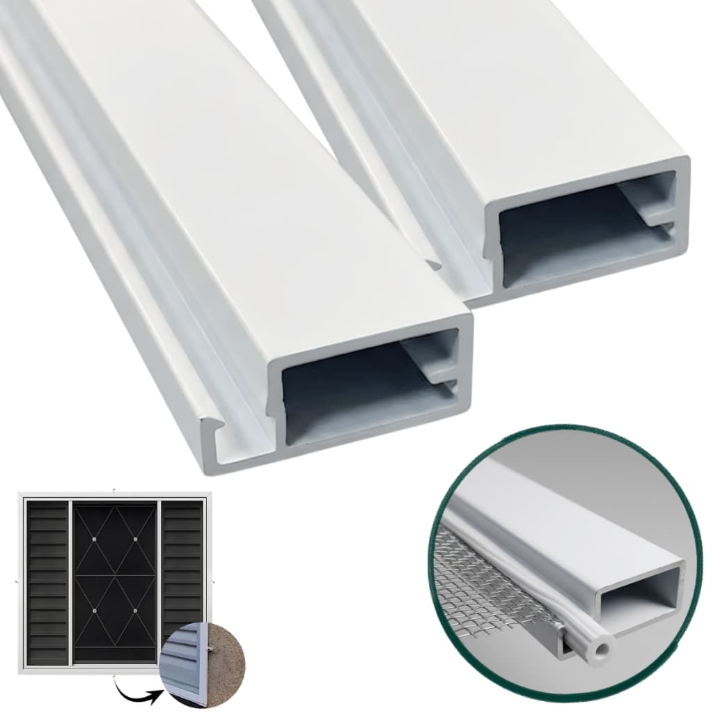 Kit 2 Perfis Alumínio Tela Mosquiteira 1,00m Branco Janela Anti Insetos DP-009 Proteção
