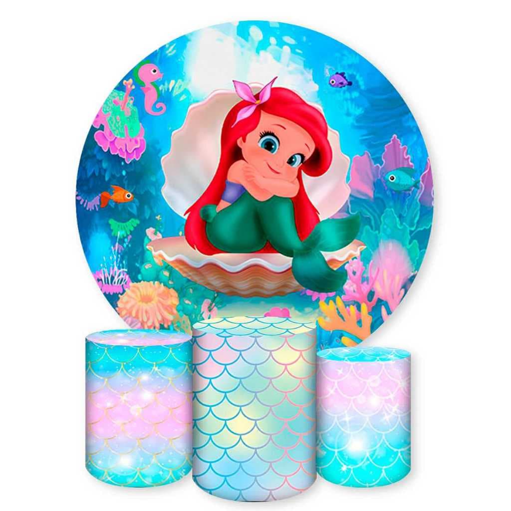 Capas Painéis de Festa Sublimados Vários Modelos Tema A. Sereia