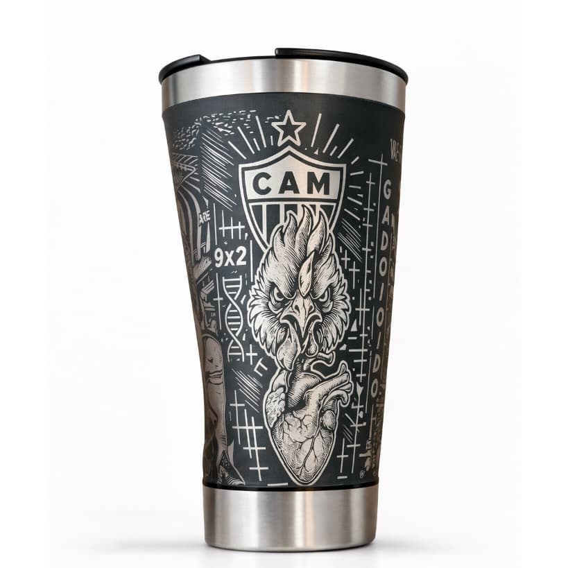 Copo Térmico Personalizado | 473ml | Gravação a Laser 360 Grau