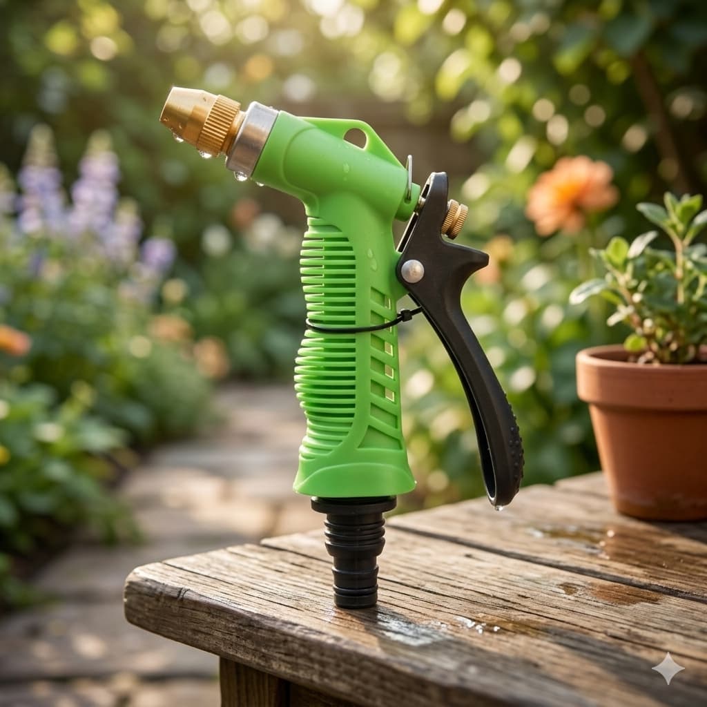 Esguicho para Mangueira com Conector e Bico Metálico Ajustável Jardim