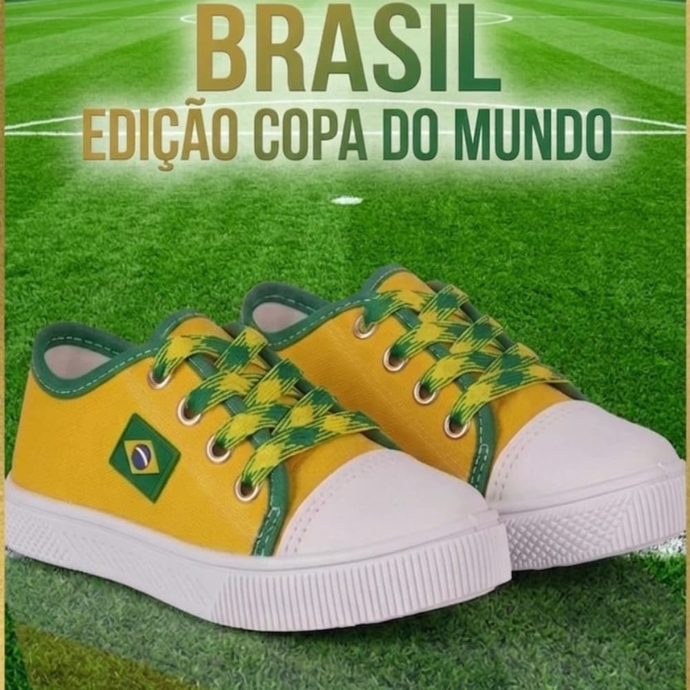 Tênis Infantil Menino e Menina Copa do Mundo Brasil Unissex Leve Macio Confortavell