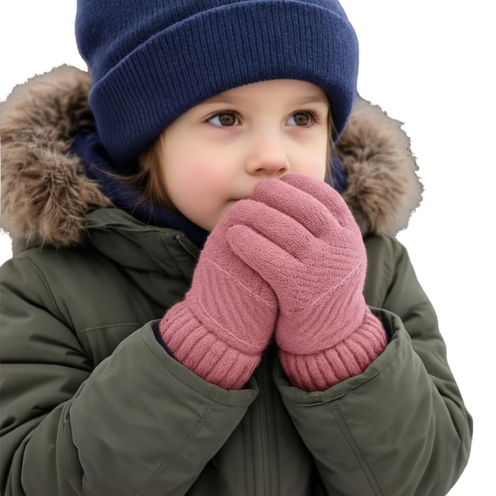Luva Infantil Inverno Térmica Quente Forrada Menino Menina Antialérgica Confortável Par Proteção Frio