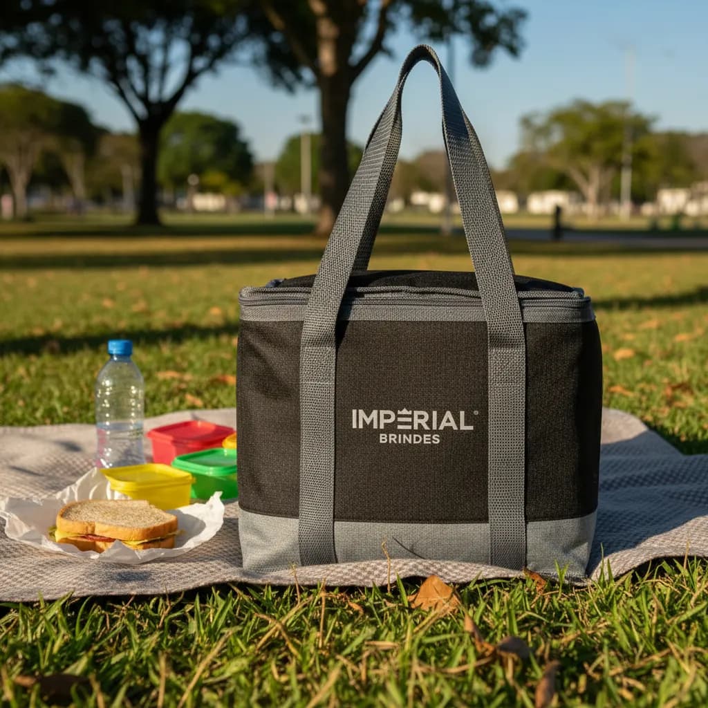 Kit 20 Bolsas Térmica Preta 15 Litros Personalizadas Para Empresas
