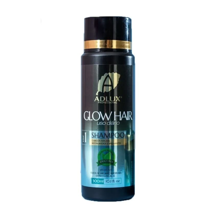 SHAMPOO GLOW HAIR ADLUX PASSO 1 MANUTENÇÃO CAPILAR COMBATE OLEOSIDADE RECUPERAÇÃO DE CUTICULAS CABELOS BRILHOSOS