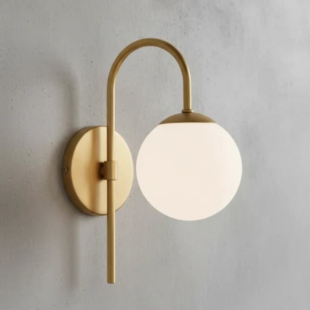 Arandela Parede Globo Jabuticaba G9 S/ Lâmpada Dourado Fosco Quarto Sala Cabeceira Decoração