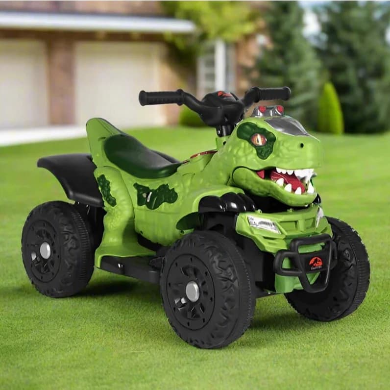 Quadriciclo Elétrico Infantil 6V Dinossauro T Rex Verde Bateria Recarregável Passeio Brinquedo