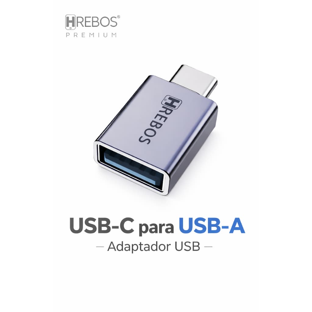 Adaptador USB-C para USB 3.0 OTG | USB Tipo C Macho para USB-A Fêmea para Celular, Tablet e Notebook