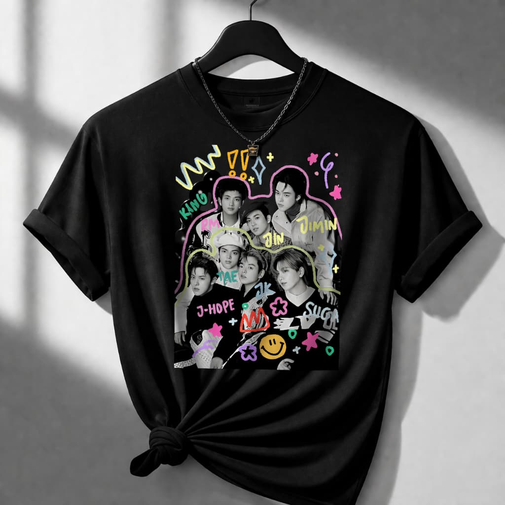Camiseta Algodão Suga Jimin J-hope K- Pop Arte Bts Camisa unissex