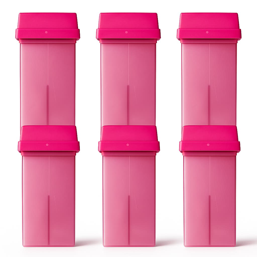 6 Frasco Roll-on Refil Rollon (Vazio) Ideal Para Cera De Depilação Hidrossoluvel #ROSA TRANSLUCIDO