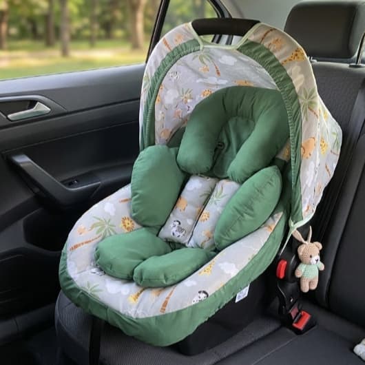Kit  100% Algodão Capa de Bebê Conforto Com Capota E Protetores de Cinto e Apoio De Corpo