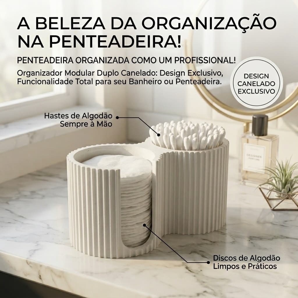 Organizador de algodão e hastes flexíveis