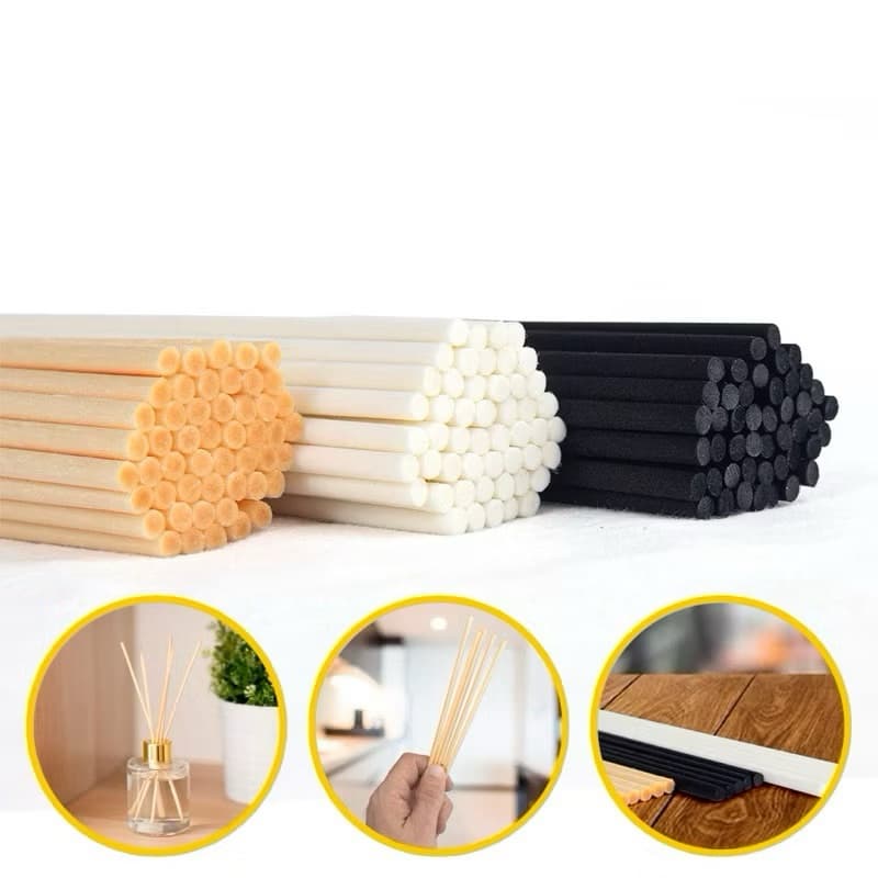 Varetas fibra de Algodão branca preta 4mm 25 cm para difusor de varetas ambiente aromatizador