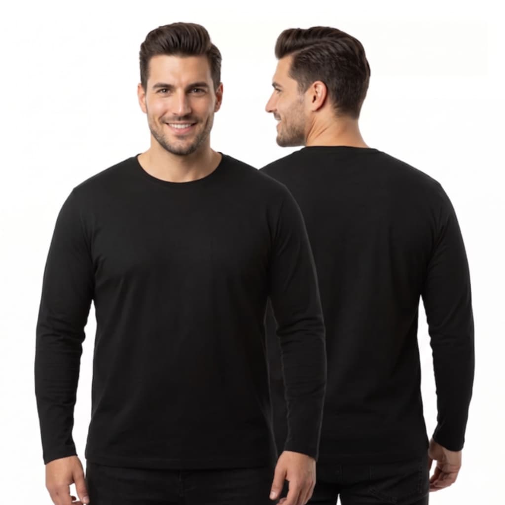 Camisa Proteção Solar UV Plus Size Térmica Manga Longa Preta