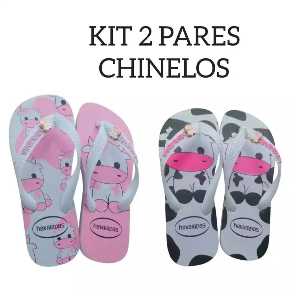 Kit 2 chinelo feminino de vaquinha confortável promoção