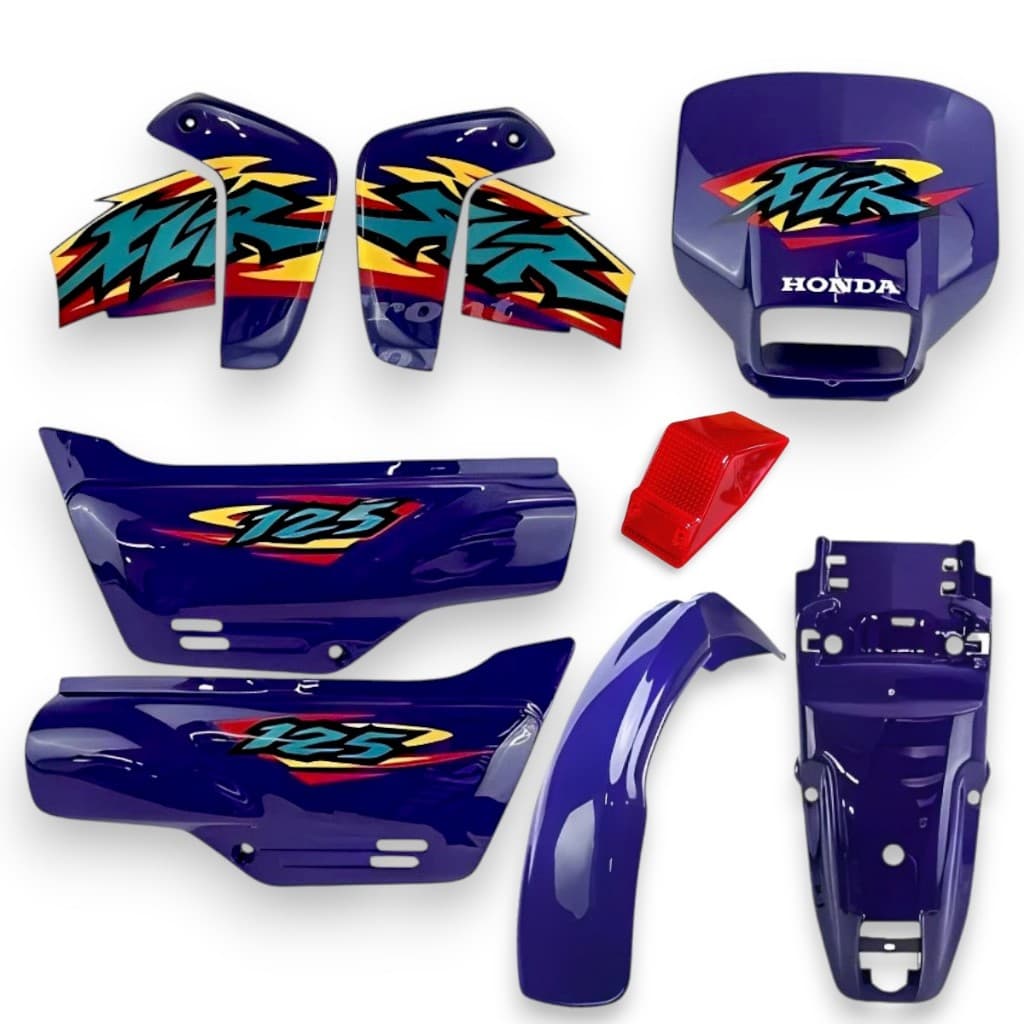 Kit Paralama Tampa Rabeta Xlr 125 Roxa 2000 Carenagem Completa Com Adesivos