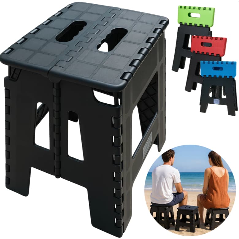 Banquinhos - Banqueta Dobrável - De Plástico - Até 100 Kg - Resistente Para Viagem