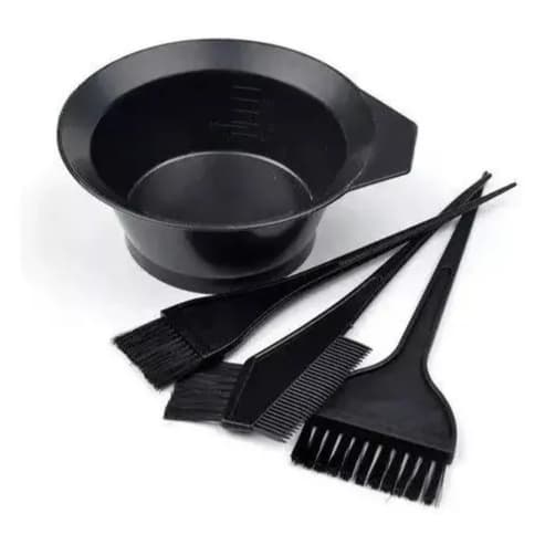 Kit pintura de cabelo com 4 peças. Aplicação profissional em casa: faça você mesmo.