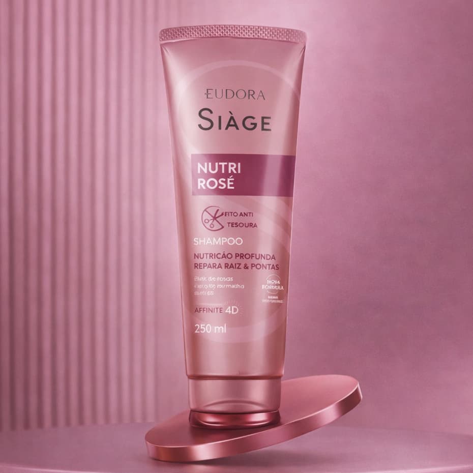 Shampoo Siàge Eudora Nutri Rosé 250ml Ação Purificada Reparação Instantânea