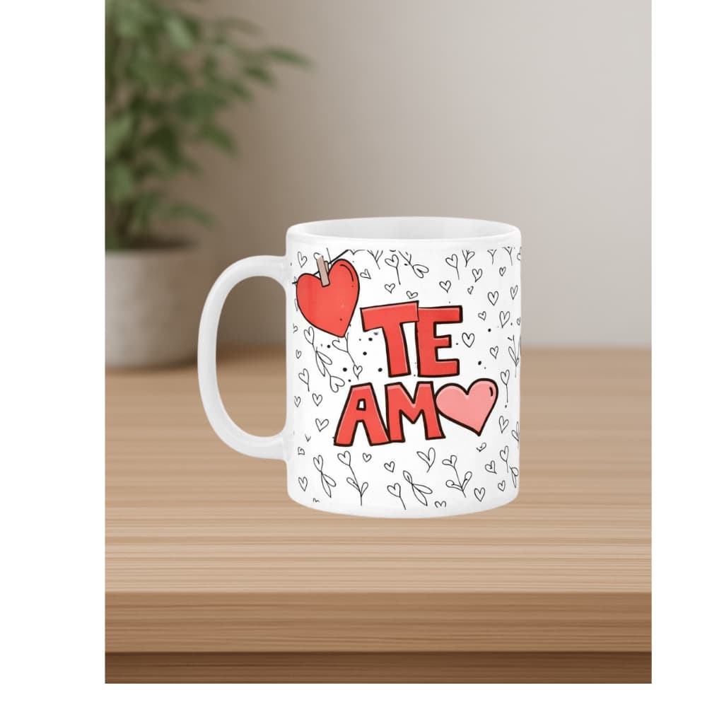 Caneca em porcelana "Te Amo" Branca