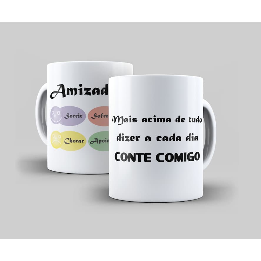 Caneca da Amizade “Conte Comigo” ☕💛