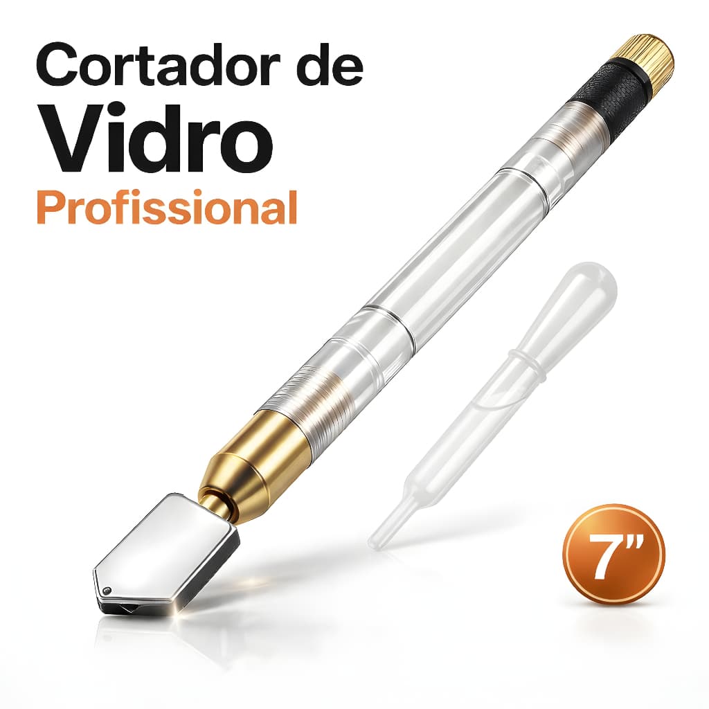Cortador de Vidro Profissional com Reservatório de Óleo – Corte Preciso e Durável