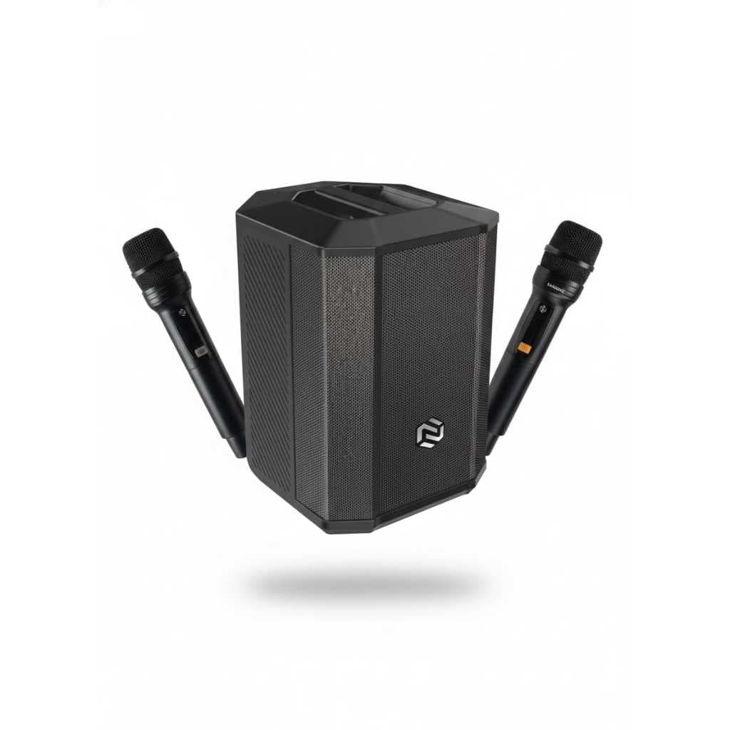 Caixa De Som Nuoma Zy803 200w Rms +2 Microfones Sem Fio Bluetooth Potente