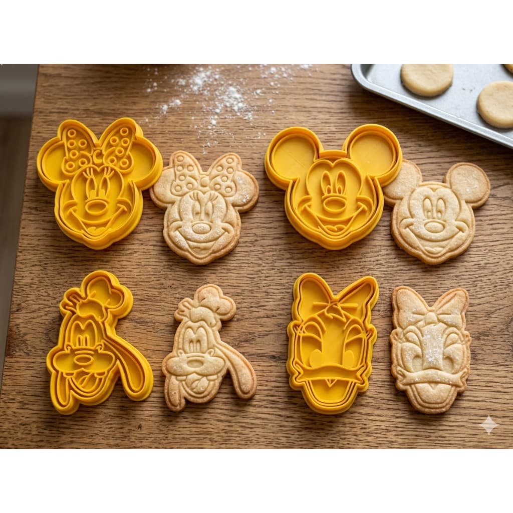 Kit 4 Molde Cortador de biscoito Mickey & Minnie Pateta Cookie Confeitaria Doces