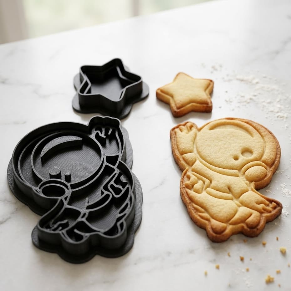 Cortador Biscoito Astronauta com Estrela Confeitaria Fondant Pasta Americana Alta Precisão