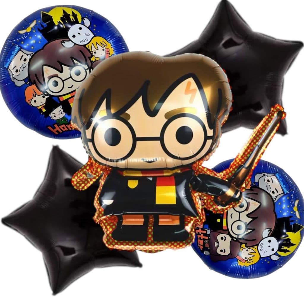 Kit de balão metalizada 5 peças Harry Potter ideal para festa e decoração de aniversário
