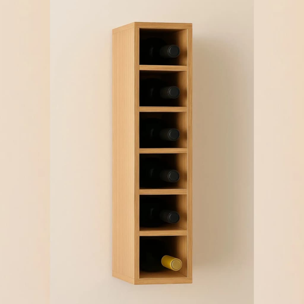 Nicho Aéreo de Parede Para Garrafas Adega 80cm Em MDF - Carvalho