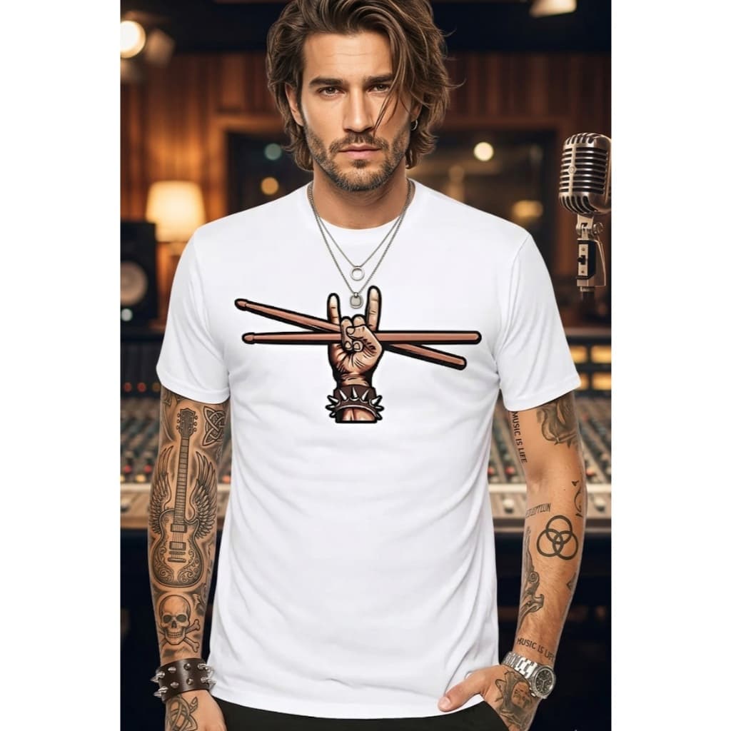 Camiseta Camisa Masculina Bateria Músicos Bateristas Drums