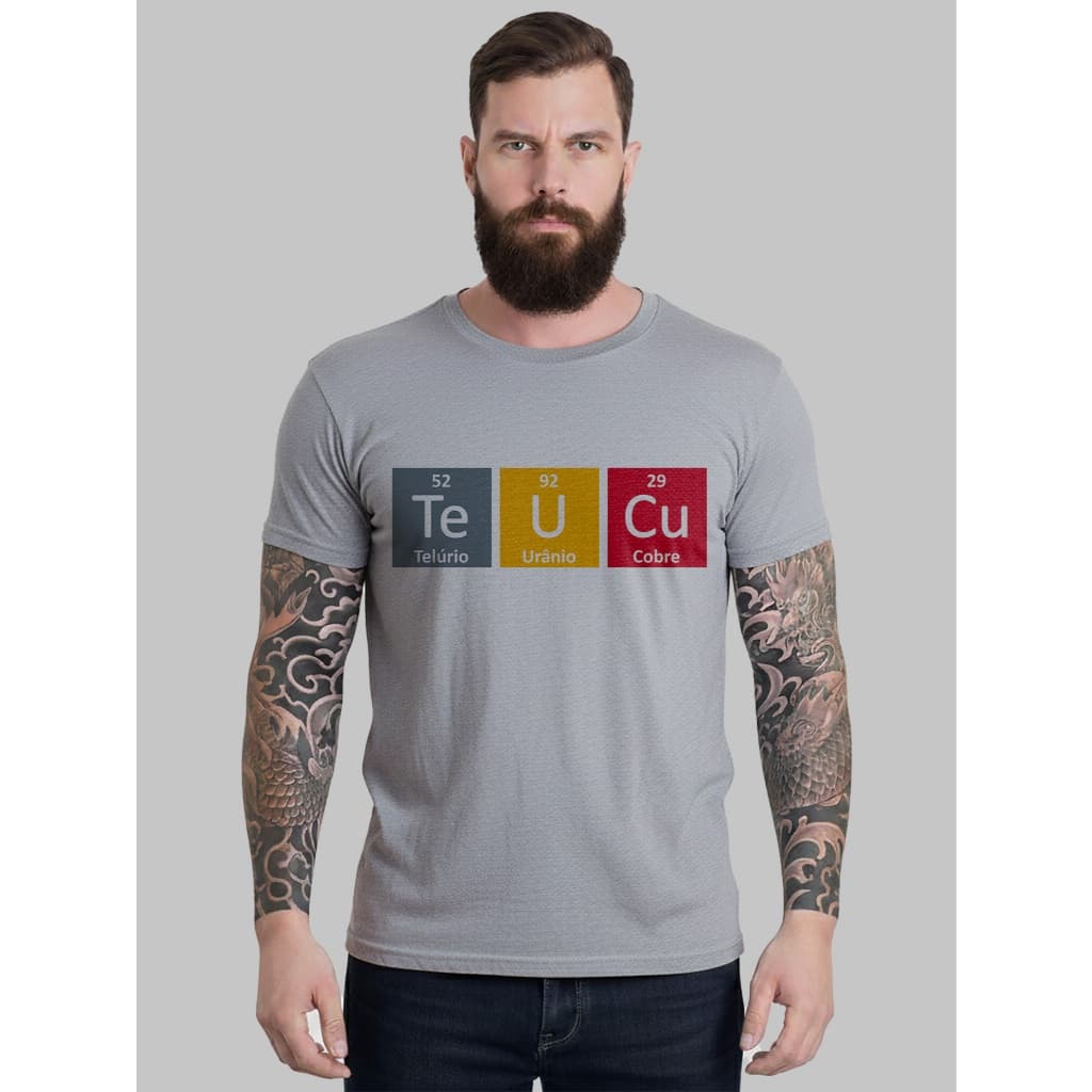 Camiseta Camisa Teu Cu Fórmula Química Tabela Periodica Memes Humor Malha Fria Masculina