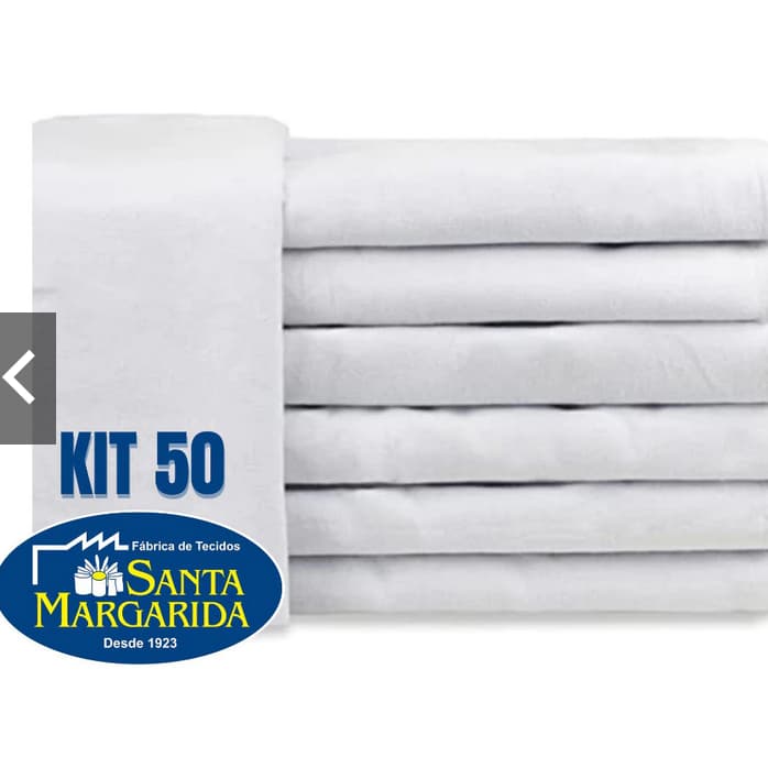 kit com 50 unidades pano de copa liso santa margarida macia alta absorcao banho hotel qualidade premium 50 x 75