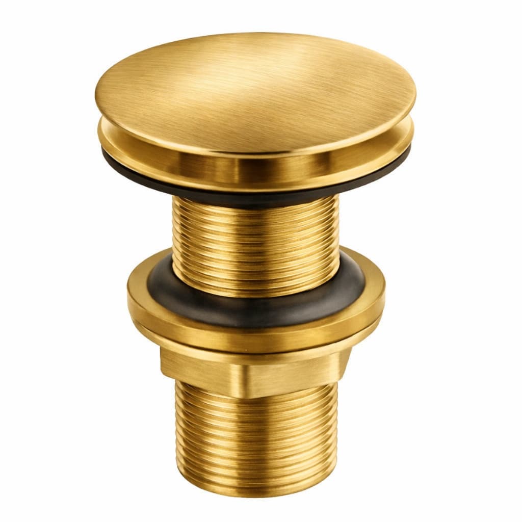 Válvula Click Ralo Cuba Pia Lavatório Banheiro Dourado Escovado Inox 7/8 Design Inteligente