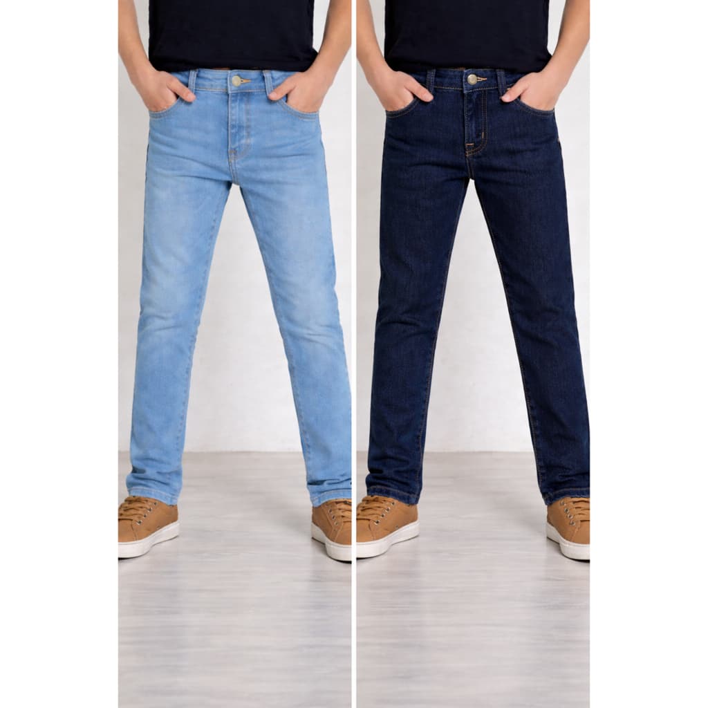 Calça jeans infantil e juvenil masculina skinny slim