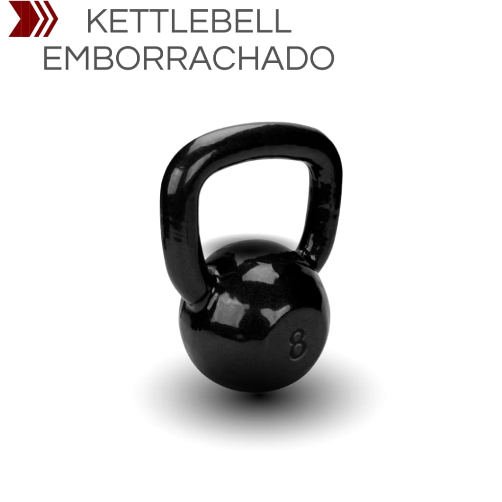 Kettlebell Emborrachado 8Kg Treino Funcional Academia Musculação Peso Fitness Casa Exercício