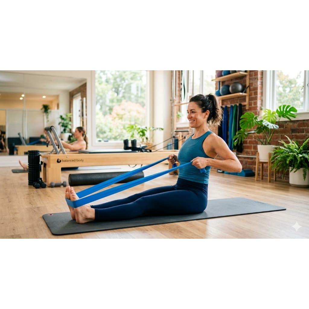 Faixa Elástica Tensão Média Fitness Pilates Yoga Academia Alongamento Massagem