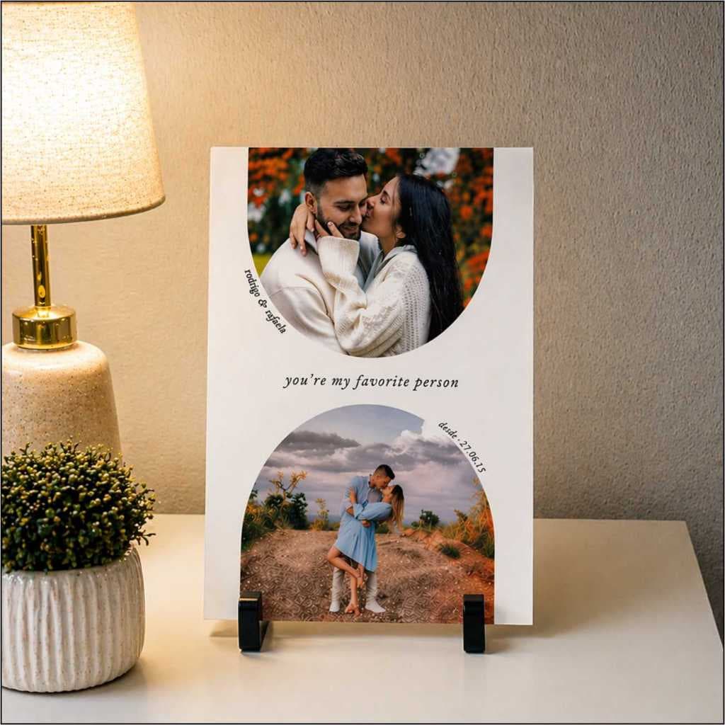 Quadro Personalizado com 2 Fotos Personalize Luxo - Presente Natal e Aniversário
