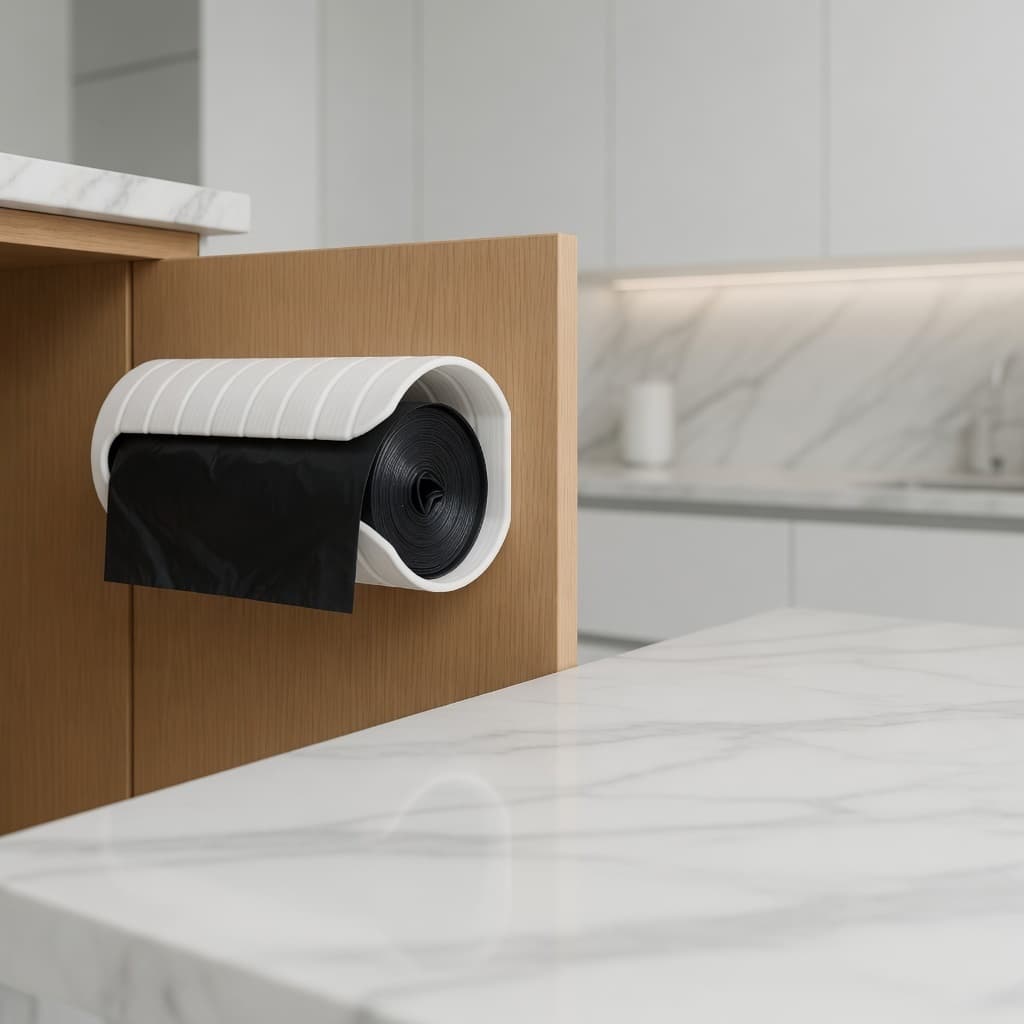 Suporte para Rolo de Saco de Lixo Porta Sacos Dispenser Organizador para Casa Cozinha Banheiro Lavanderia Armário